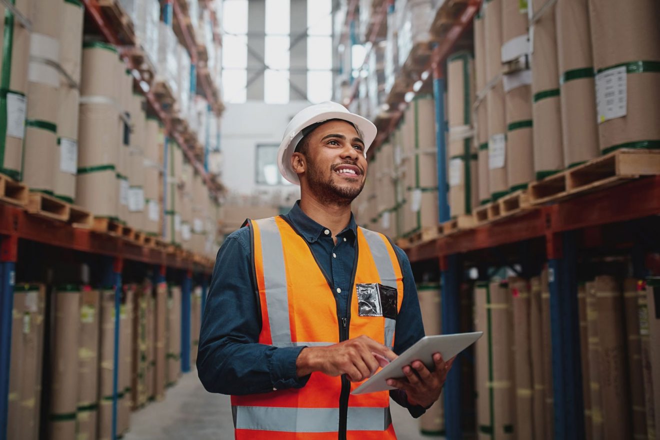 Supply Chain Worker with iPad